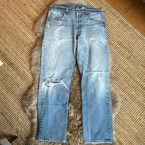 Vintage Levi’s 501s tagged 34 x 33”